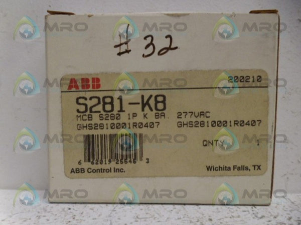 ABB S281-K8 CIRCUIT BREAKER NSMP
