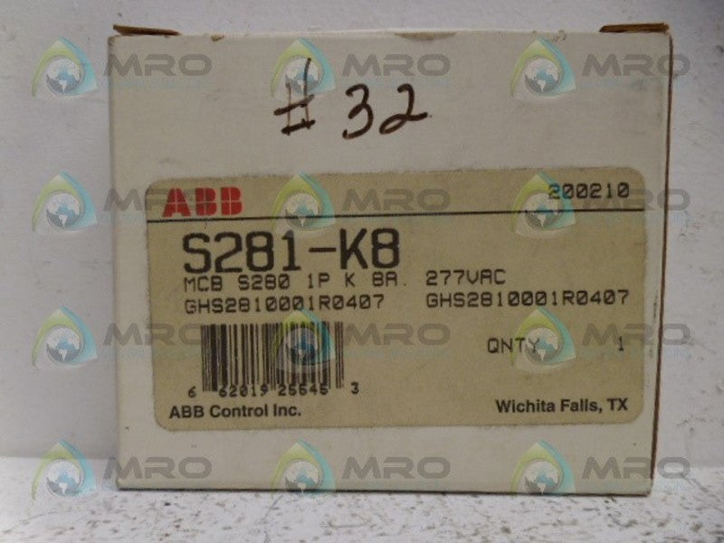 ABB S281-K8 CIRCUIT BREAKER NSMP