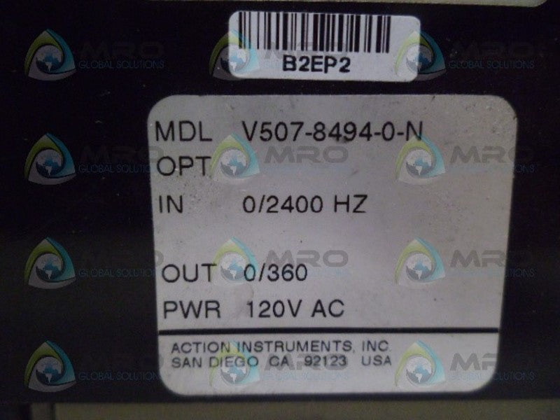 ACTION INSTRUMENTS V507-8494-0-N INDICATOR UNMP