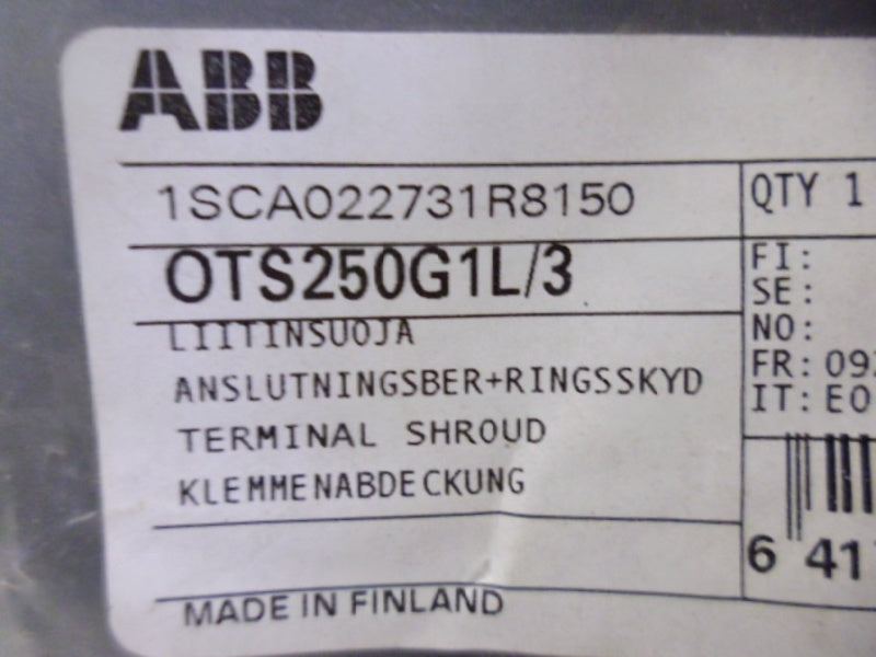 ABB OTS250G1L/3 MOUNTING TERMINAL SHROUD  NSMP