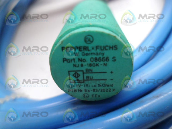 PEPPERL+FUCHS NJ8-18GK-N INDUCTIVE PROXIMITY SENSOR UNMP