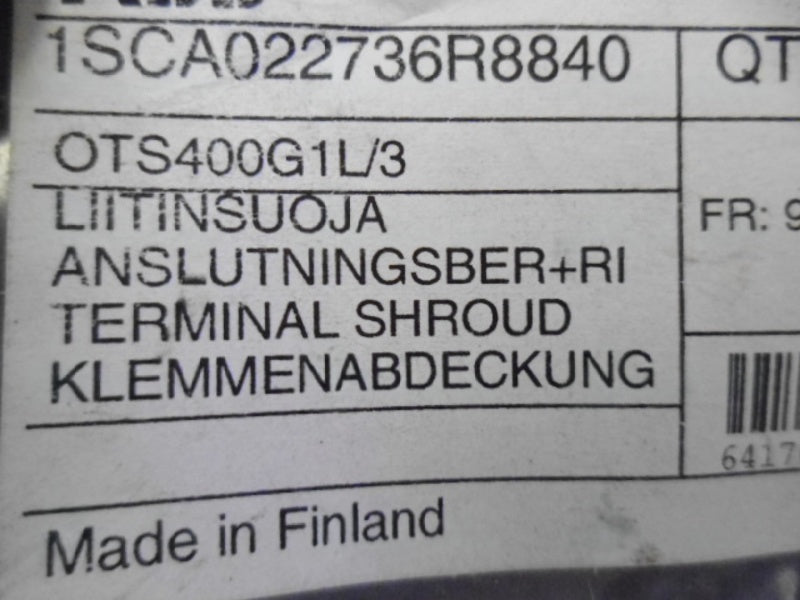 ABB 1SCA022736R8840 TERMINAL SHROUD  NSMP