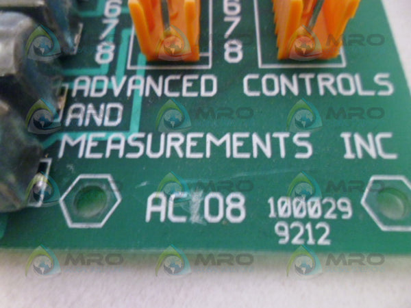 ADVANCED CONTROLS AND MEASUREMENTS AC108 RELAY BOARD UNMP
