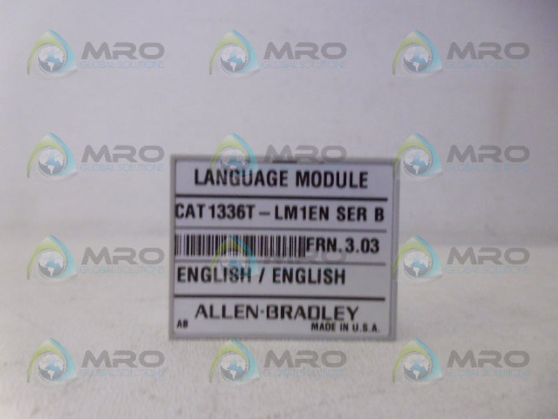 ALLEN BRADLEY 1336T-LM1EN SER. B LANGUAGE MODULE NSMP