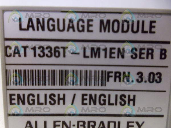 ALLEN BRADLEY 1336T-LM1EN SER. B LANGUAGE MODULE NSMP