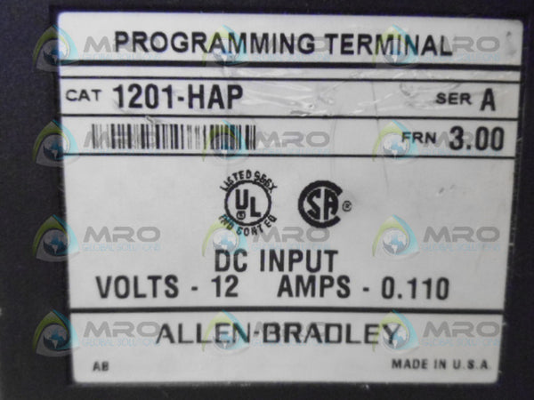 ALLEN BRADLEY 1201-HAP SER. A F/W 3.00 PROGRAMMING TERMINAL UNMP