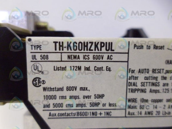 MITSUBISHI TH-K60KPHZUL HEATER 29A OVERLOAD RELAY  NSMP