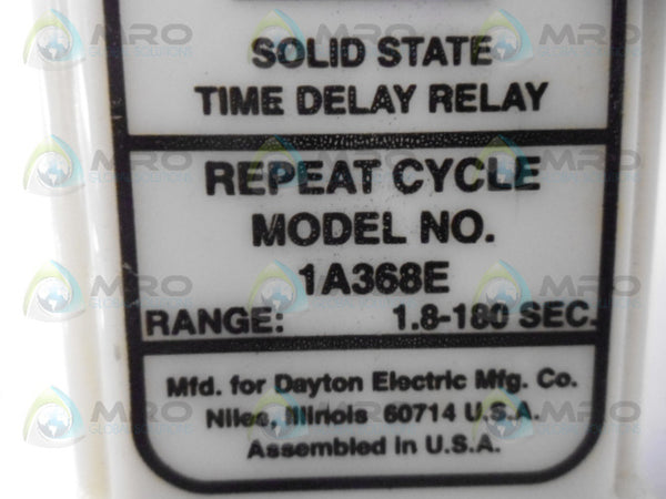 DAYTON 1A368E  TIME DELAY RELAY  NSNP