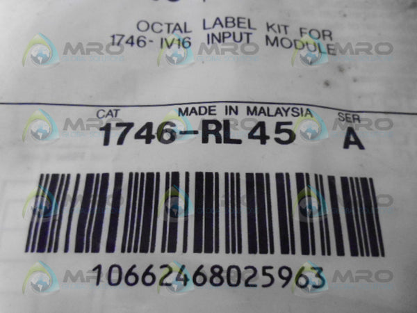 ALLEN BRADLEY 1746-RL45 SER. A OCTAL LABEL KIT NSMP