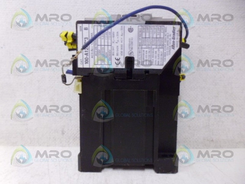 ALLEN BRADLEY 100-A12NZ243 SER. B CONTACTOR 24VDC UNMP