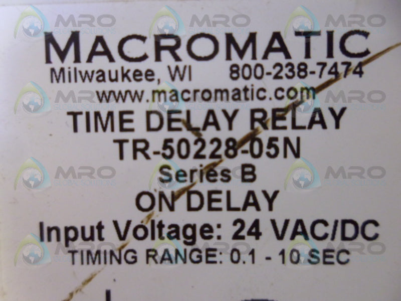 MACROMATIC TR-50228-05N TIME DELAY RELAY  UNMP