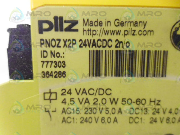 PILZ PNO-ZX-2P24VACDC-2N/0 SAFETY RELAY  NSMP