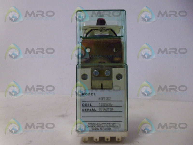 AGASTAT EGPI002 RELAY 120V 60HZ NSMP