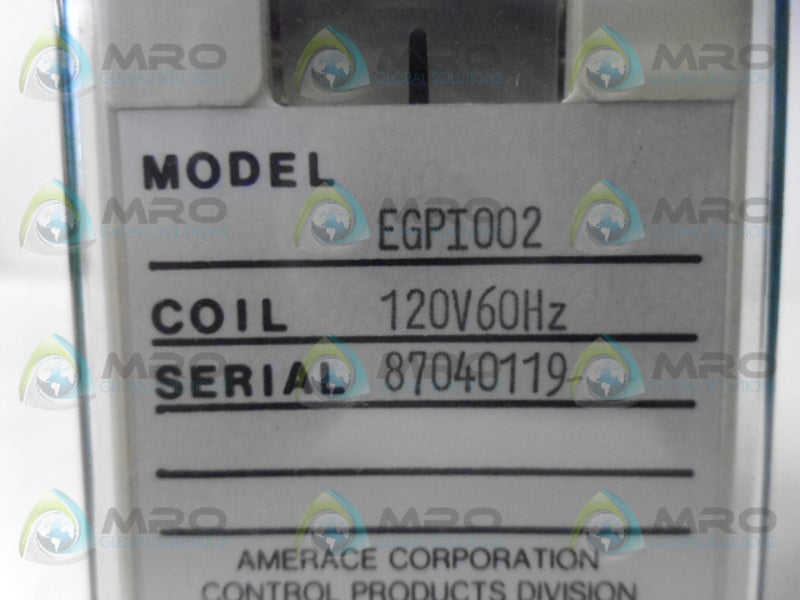 AGASTAT EGPI002 RELAY 120V 60HZ NSMP