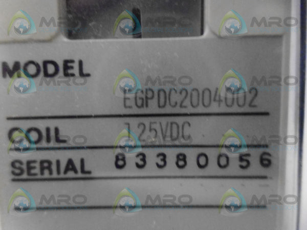 AGASTAT EGPDC2004002 RELAY 125VDC NSMP