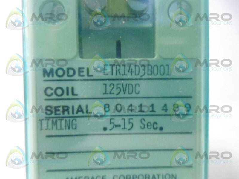 AGASTAT ETR14D3B001 RELAY 125VDC NSMP