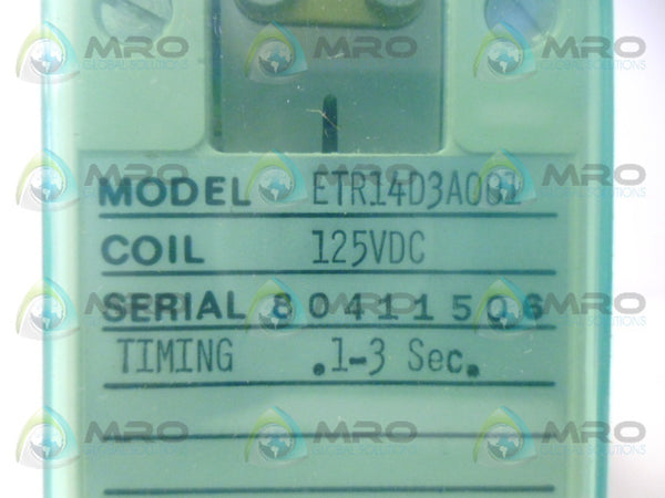 AGASTAT ETR14D3A001 RELAY 125VDC NSMP
