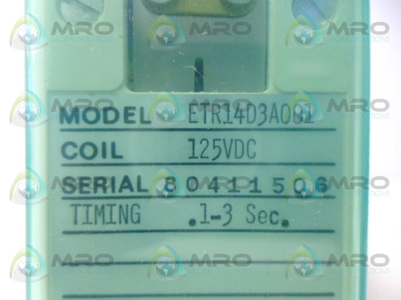 AGASTAT ETR14D3A001 RELAY 125VDC NSMP