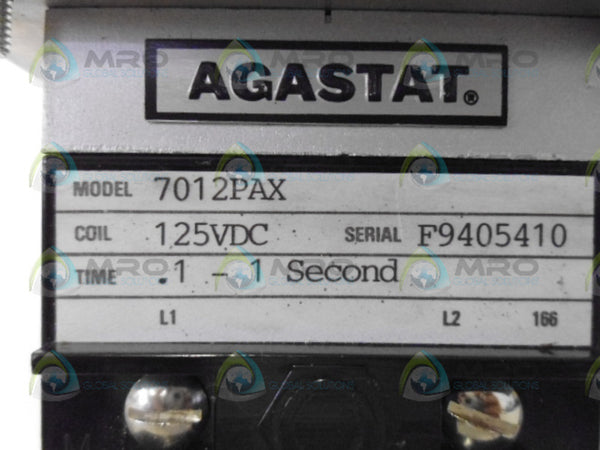 AGASTAT 7012PAX TIMING DELAY RELAY .1-1 SEC. NSNP