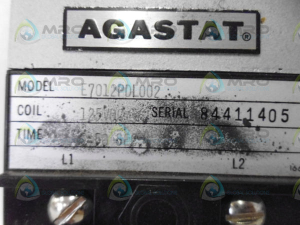 AGASTAT E7012PDL002 TIMING RELAY (5-50 SECONDS) NSNP