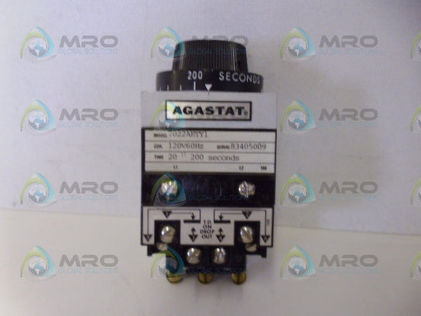 AGASTAT 7022AETY1 TIMING RELAY (20-200 SECONDS) NSNP