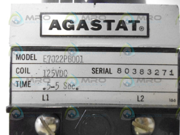 AGASTAT E7022PB001 TIMING RELAY (.5-5 SECONDS) NSNP