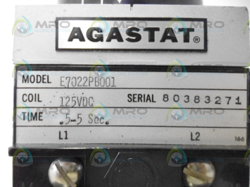 AGASTAT E7022PB001 TIMING RELAY (.5-5 SECONDS) NSNP