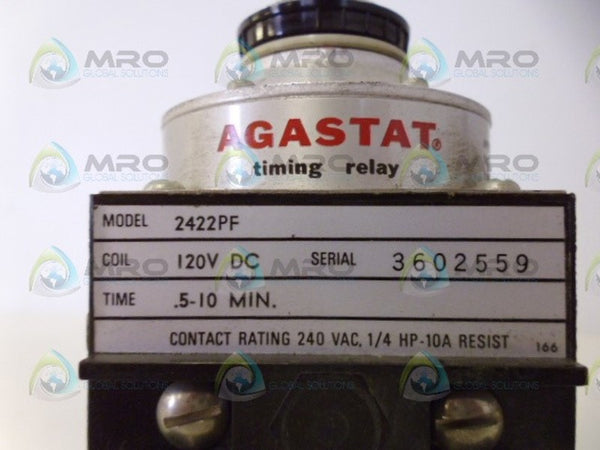 AGASTAT 2422PF TIMING RELAY (.5-10 MINUTES) NSNP