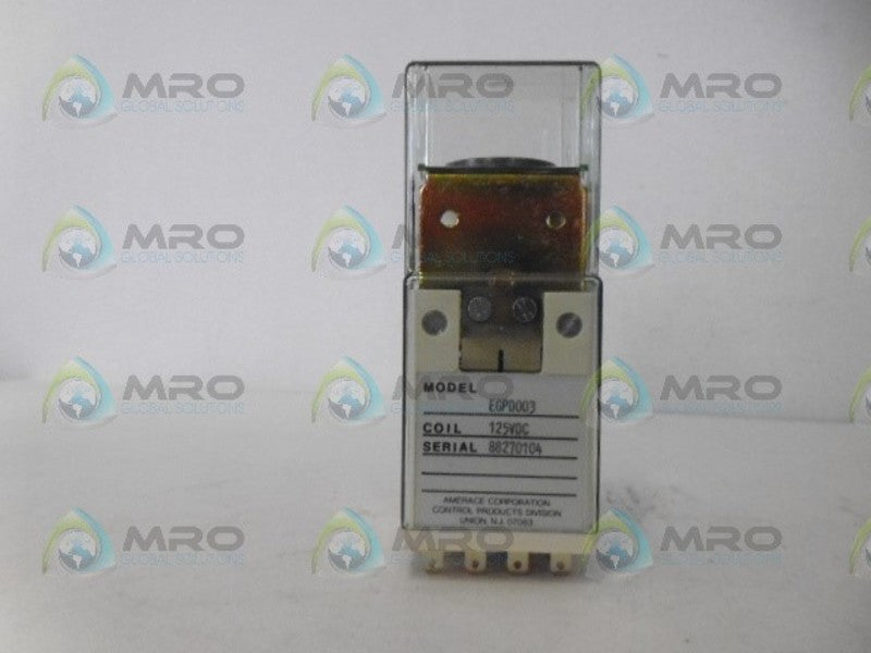 AGASTAT EGPD003 RELAY 125VDC NSMP