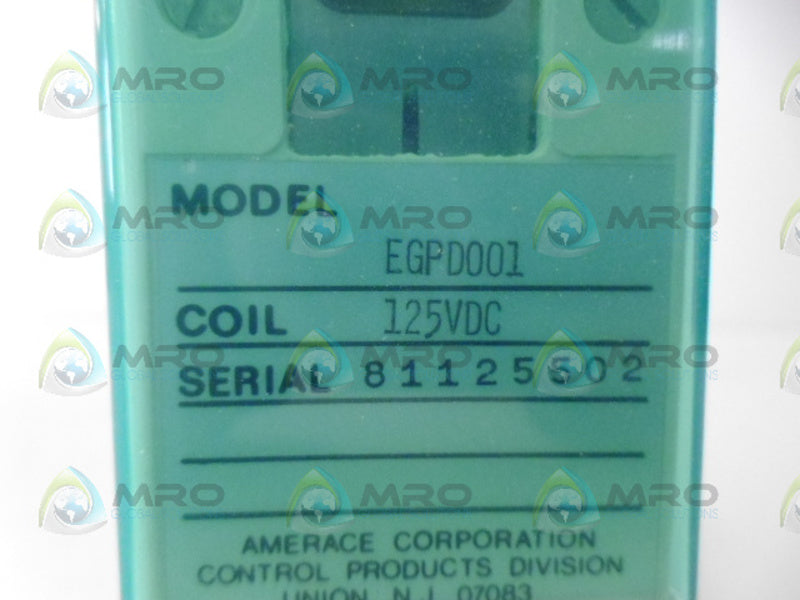 AGASTAT EFPD001 RELAY 125VDC NSMP