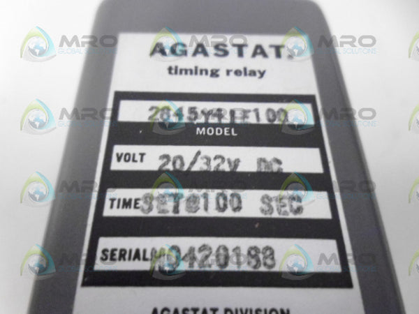 AGASTAT 2845Y4IE100 TIMING RELAY 20/32VDC NSMP