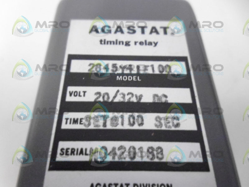 AGASTAT 2845Y4IE100 TIMING RELAY 20/32VDC NSMP