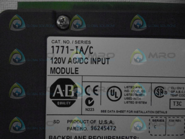 ALLEN BRADLEY 1771-IA SER. C NSMP