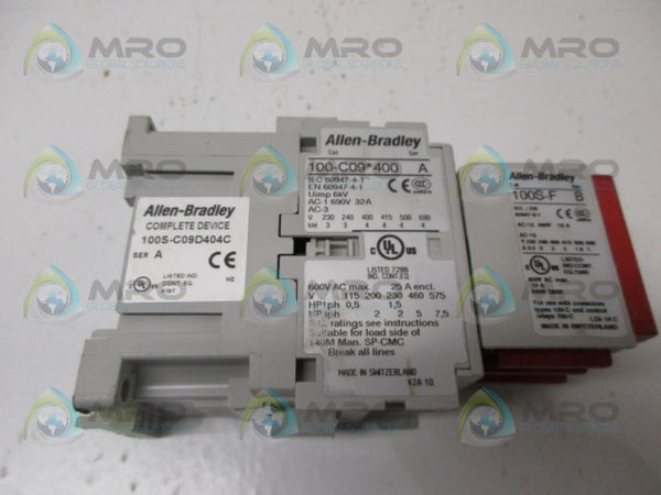 ALLEN BRADLEY 100S-C09D404C SER.A CONTACTOR UNMP