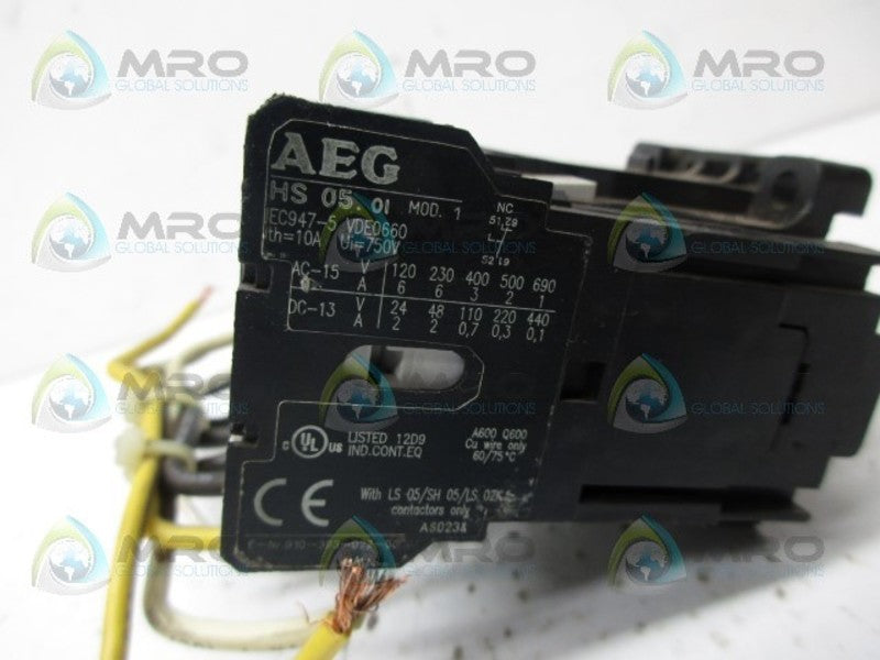 AEG HS05.01 CONTACTOR AUXILIARY BLOCK UNMP