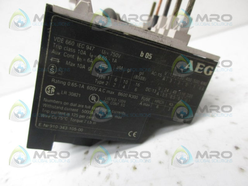 AEG B0.5 OVERLOAD RELAY UNMP