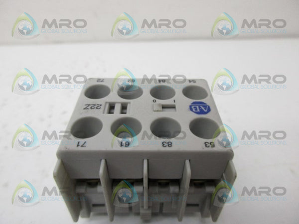 ALLEN BRADLEY 100-KFA22Z AUXILIARY CONTACT BLOCK UNMP