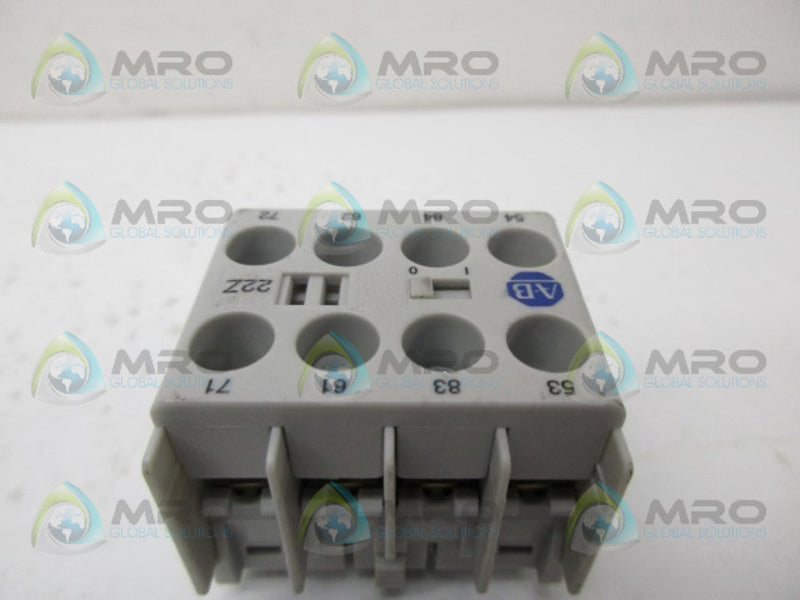 ALLEN BRADLEY 100-KFA22Z AUXILIARY CONTACT BLOCK UNMP