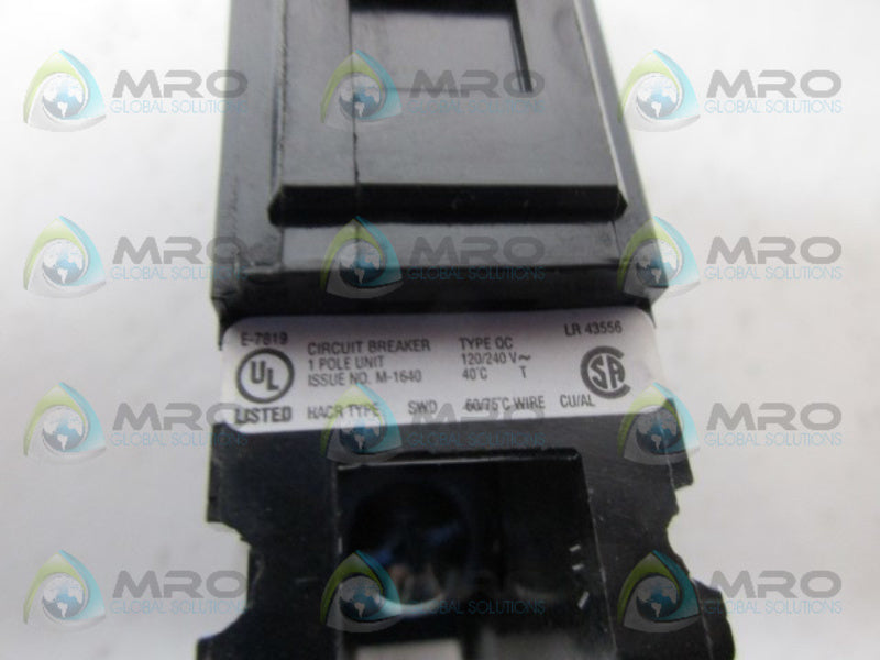 CUTLER HAMMER HACR115 15AMP 1POLE CIRCUIT BREAKER NSNP