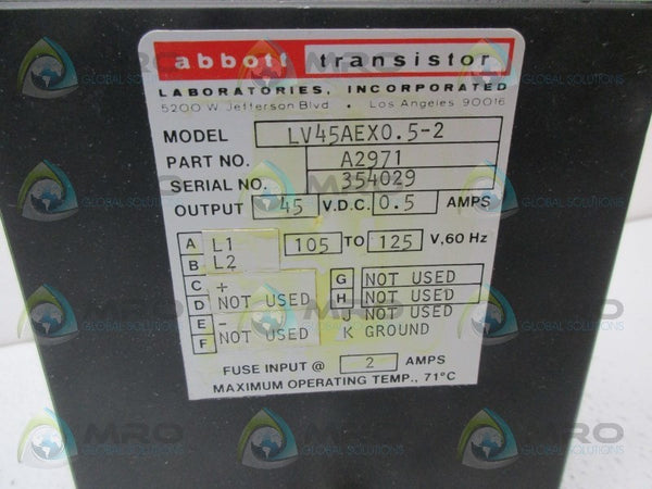 ABBOTT A2971 TRANSISTER UNMP