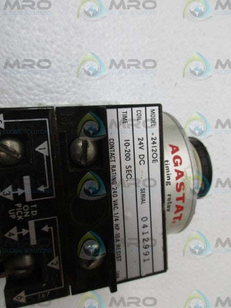 AGASTAT 2412OE TIMING RELAY 10-200 SEC. UNMP
