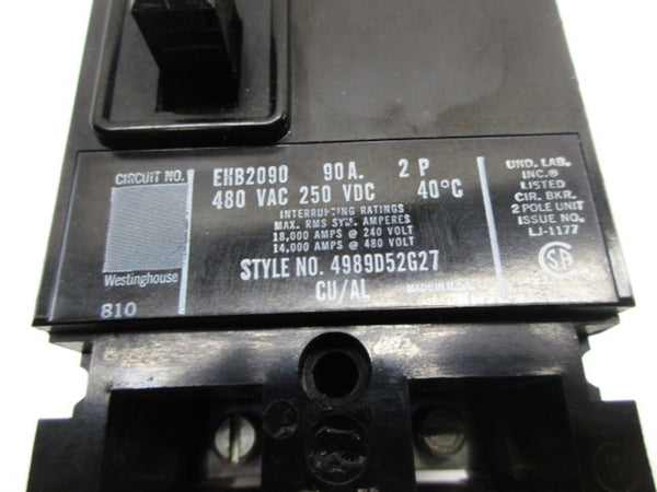 WESTINGHOUSE EHB2090 CIRCUIT BREAKER 90A  NSNP