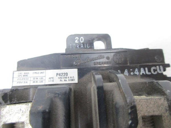 PUSHMATIC P4220 CIRCUIT BREAKER (AS PICTURED)  UNMP