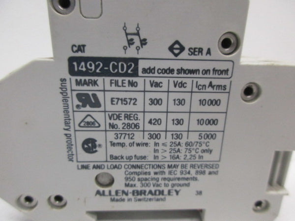 ALLEN BRADLEY 1492-C02G040 CIRCUIT BREAKER  UNMP