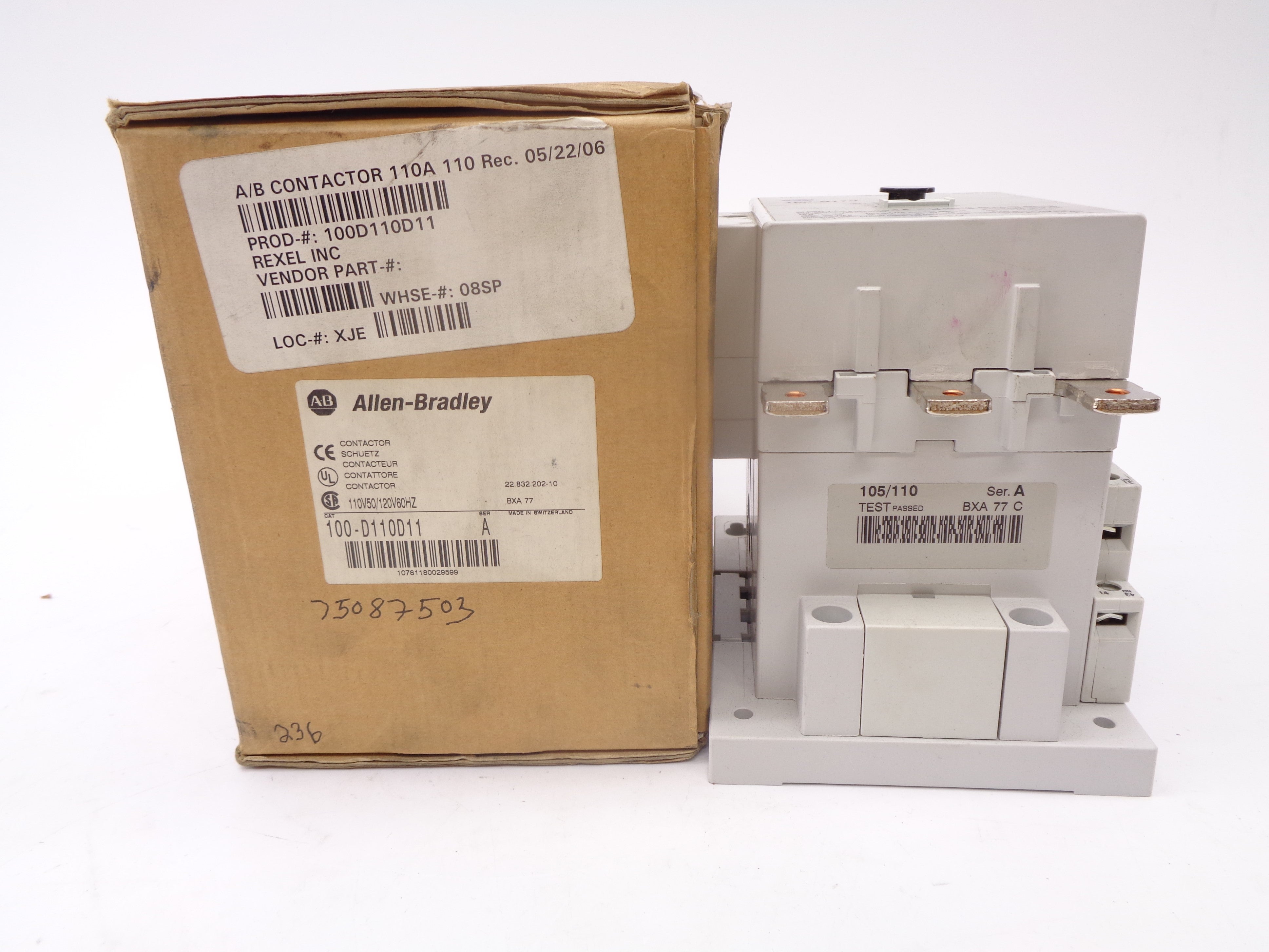 ALLEN BRADLEY 100-D110D11 SER. A 110/120V (BR/WH) NSMP