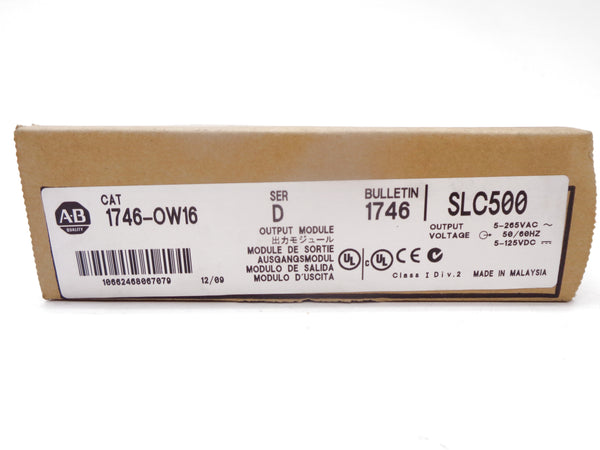 ALLEN BRADLEY 1746-OW16 SER. D 5-265VAC DATE: 2009 NSFS