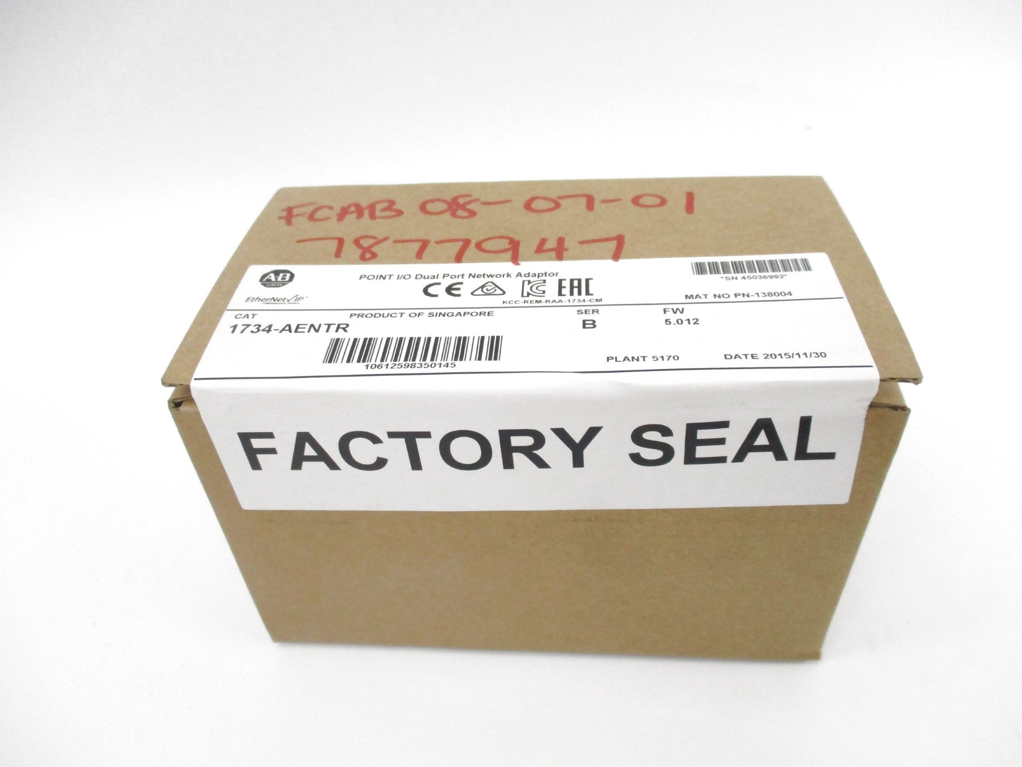 ALLEN BRADLEY 1734-AENTR SER. B F/W 5.012 DATE: 2015 NSFS