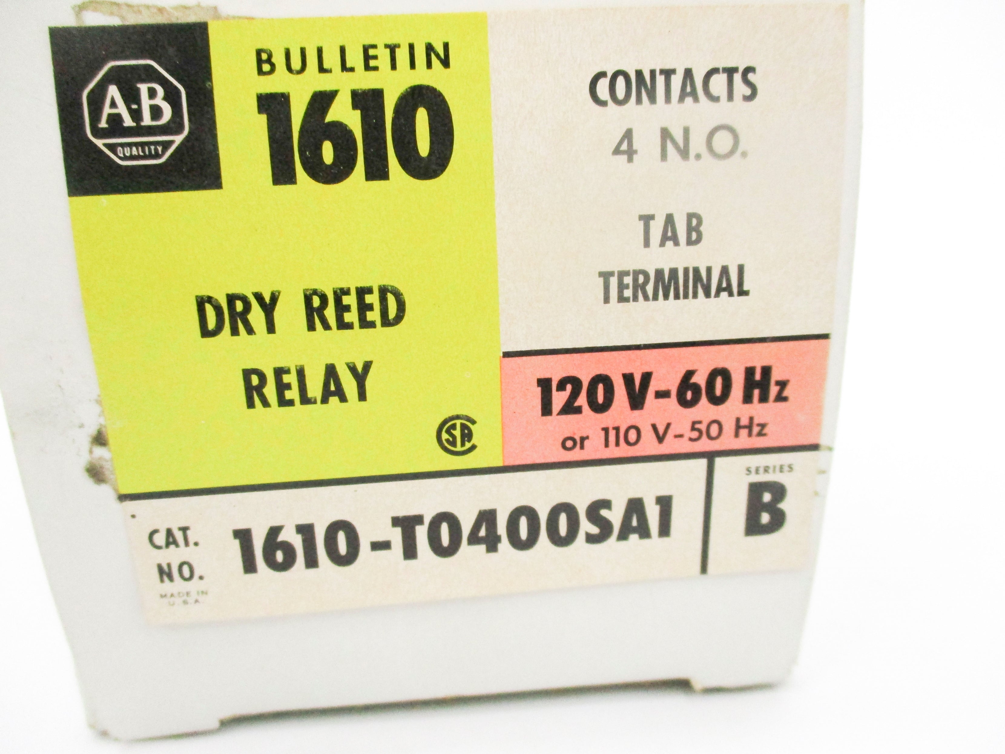 ALLEN BRADLEY 1610-T0400SA1 SER. B 1.0A 120V (BK/YL) NSMP