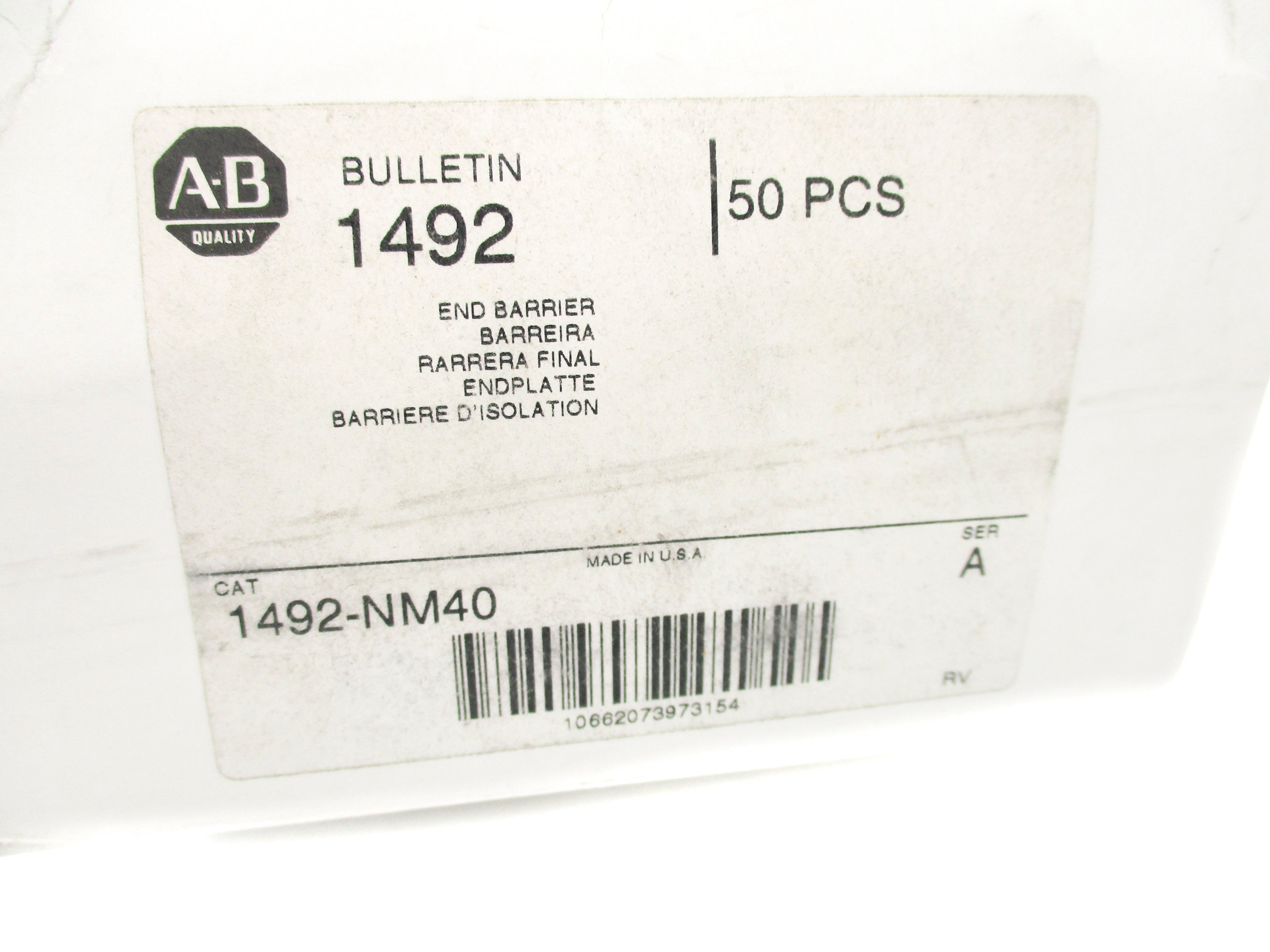 ALLEN BRADLEY 1492-NM40 SER. A (PKG OF 50) (WH) NSMP