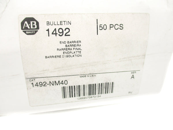 ALLEN BRADLEY 1492-NM40 SER. A (PKG OF 50) (WH) NSMP